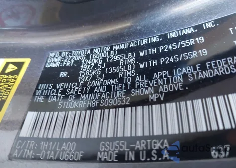 2015 Toyota Highlander Limited V6 from USA, damaged, VIN 5TDDKRFH8FS090632